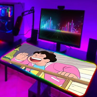 Steven Universe Anime Accessories RGB Laptop Gamer Gaming Mouse Mat Desk Carpet Deskpad Mause Pad Computer Table Mousepad Pc Xxl