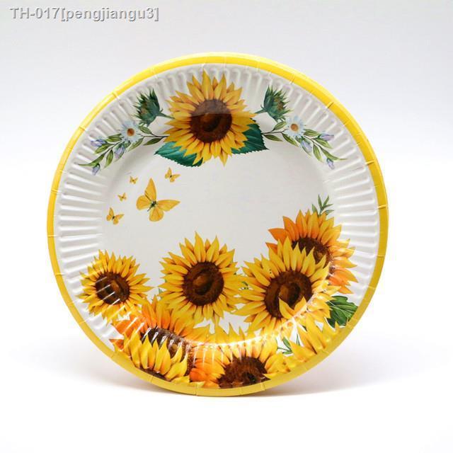 sunflower-thanksgiving-party-dinnerware-birthday-baby-bridal-shower-7-paper-plate-cup-daisy-flower-drinking-straw-tablecloth