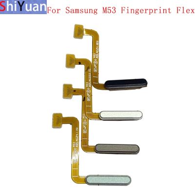 ลายนิ้วมือเซ็นเซอร์ปุ่ม Flex Cable Ribbon สําหรับ Samsung M53 M536 Power Key Touch Sensor Flex อะไหล่ทดแทน