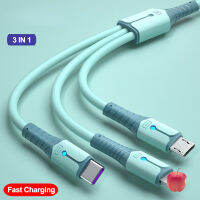 ♥จัดส่ง SFREE♥น้ำยาทำความสะอาดมีไฟ3 In 1 USB ชนิด C โทรศัพท์มือถือเคเบิลสายสายชาร์จเร็วสำหรับ iPhone สายเคเบิลหลอดไฟไมโคร USB สาย USB