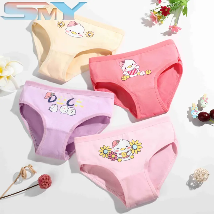 4 Pieces/Set Cotton Soft Kids Panties Cute Kids Panties Breathable Kids ...