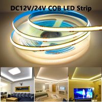 [Qingxin fabrics] DC 12V 24 V ซังแถบไฟ LED 320Leds/เมตรยืดหยุ่นไฟริบบิ้นความหนาแน่นสูงหรี่แสงได้12 24 V โวลต์ Led แถบไฟ Led สำหรับห้องนั่งเล่นแถบไฟ