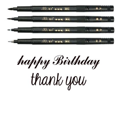 4pcs Hand Lettering Calligraphy Pen Set Extra Fine Brush Waterproof Pigment for Beginners Writing Signature Drawing Art Supplies