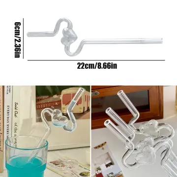 High Borosilicate Clear Glass Drinking Straws Spiral straw Wedding