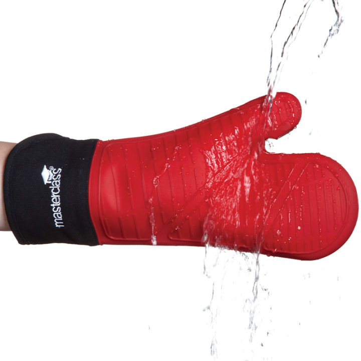 masterclass-seamless-waterproof-and-heat-proof-silicone-oven-glove-red-ถุงมือซิลิโคนสำหรับเตาอบ