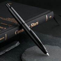 MAJOHN A1 Press Fountain Pen Retractable Extra Fine Nib 0.4mm Metal Matte Black Ink Pen Converter For Writing Christmas GiftsTH