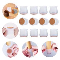 hotx【DT】 12pcs Silicone Leg Covers Felt Bottom Soft Foot Protector Anti-slip Table Legs Floor ProtectionMat