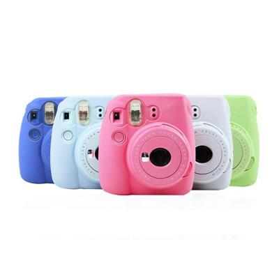 กระเป๋ากล้องเคสมือถือซิลิโคนนิ่มน่ารัก5สีสำหรับป้องกัน Fujifilm Instax Mini 8 Mini 9กล้องถ่ายรูปแบบพกพา
