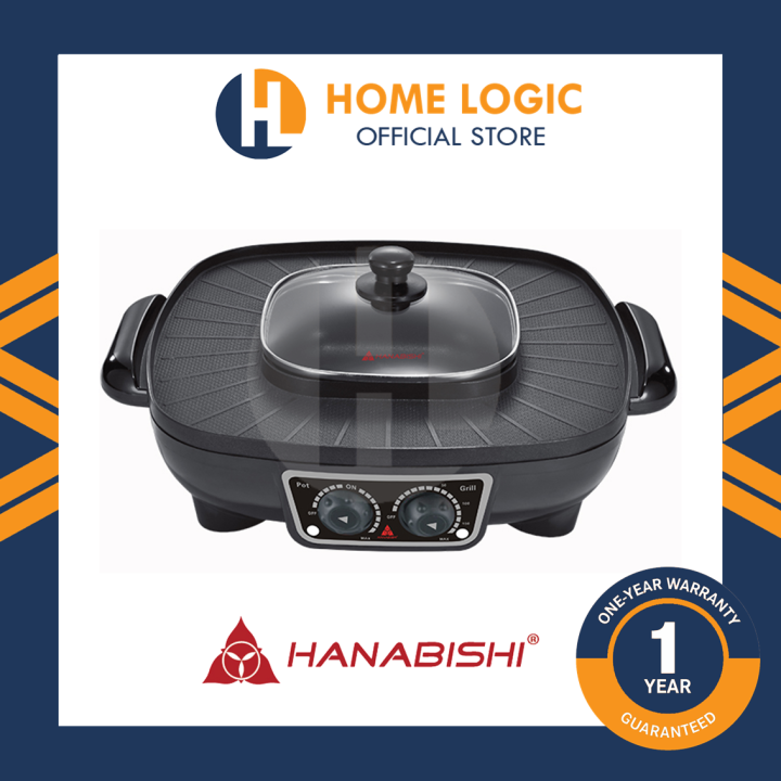 Hanabishi 2IN1 Hotpot BBQ Griller 100 / HHOTPOTBBQ100 Lazada PH