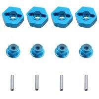 8PCS 12mm Aluminum Wheel Hex Drive Hub Adaptor (4P) amp; M4 Locknut (4P) For HSP Redcat RC Model Car Upgrade Parts Blue Purple