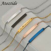 Atoztide เครื่องประดับ,สร้อยข้อมือป้ายชื่อชื่อคำบาร์ปรับได้เหล็กสแตนเลสสำหรับชายหญิงของขวัญเครื่องประดับ