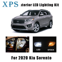 ชุดหลอดไฟไฟเพดานกลม LED Canbus สีขาวภายใน Xps 7ชิ้นสำหรับกล่องถุงมือ Kia Sorento ของบรรทุกหีบใส่ของโคมไฟป้ายทะเบียน