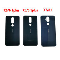 สำหรับ Nokia 5.1 Plus X5 X7 8.1ฝาหลังประตูด้านหลังเคสแผงกระจกสำหรับ Nokia 6.1 Plus X6 2018แบตเตอรี่เปลี่ยนฝาครอบ