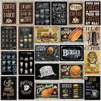 【YD】 Chalkboard Menu Metal Sign Burger Bar Signs  Wall kitchen 30X20CM XP(947)A