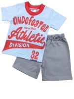 Best Kids Undefeated Athletic Sports ชุดเด็ก เสื้อผ้าเด็ก คอกลม สองชิ้นเสื้อกางเกง ลายสปอร์ต