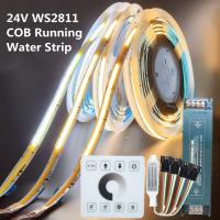 WS2811 COB Running Water Flowing LED Strip DC24V Horse Race Chasing LED Light Pixel Tape 360LEDs/m Touch Panel Controller Power