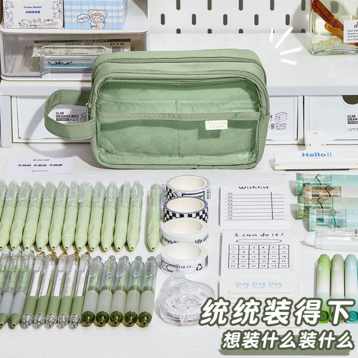 5-layer-super-large-capacity-transparent-pencil-case-primary-school-students-simple-japanese-ins-style-high-looking-high-school-girls-pencil-case-junior-middle-school-children-stationery-case-simple-s