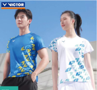 Victory เสื้อเจอร์ซีย์แห้งเร็วฤดูร้อนแขนสั้นเจอร์ซีแข่งขันมืออาชีพสำหรับทั้งหญิงและชายเสื้อกีฬารัดรูปสำหรับผู้ชายเสื้อแบดมินตันใหม่