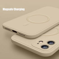 For iPhone 12 Magsafing Case Squar Silicone Cover for iPhone 11 Pro Max 13 Mini X Xs Xr 7 8 Plus Wireless Charging Coque