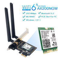 อะแดปเตอร์ WiFi6 PCIe Intel AX200 Wifi Card Wireless Bluetooth 5.2 Dual Band 2.4G / 5Ghz 802.11ax / ac อะแดปเตอร์ไร้สายสําหรับพีซี AX200NGW