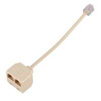 4X RJ11 6P4C 2 Way Outlet Telephone Jack Line Splitter Adapter Beige