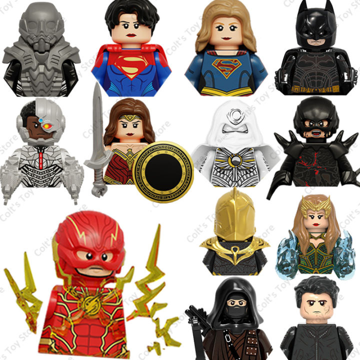 2023-superhero-flash-building-blocks-ตุ๊กตา-superman-hawkman-bat-man-mini-action-figures-อิฐของเล่นเด็กของขวัญ