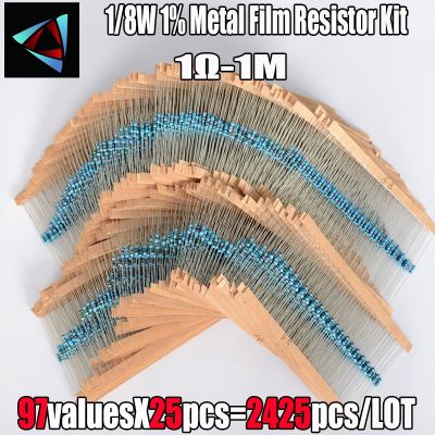【jw】✓✹  2425 Pcs 1  1/8W 97 Value  1R 1M Ohm Metal Film Resistor Assorted Passive Components Z15 Drop Ship