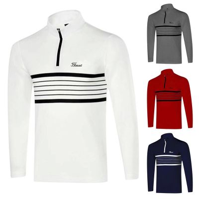 Titleist Taylormademir J.lindeberg เสื้อยืดกอล์ฟผู้ชายแขนยาวกางเกงเล่นกอล์ฟใหม่เสื้อโปโลกีฬาแห้งเร็วฤดูใบไม้ร่วงและฤดูหนาวเสื้อระบายอากาศ