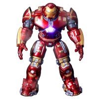 ◘✻❁ Disney Avengers Iron Man Spiderman Hulkbuster Armor Joints Movable dolls Mark LED Light PVC Action Figure Model Toy