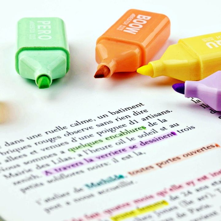ไฮไลท์-ปากกาไฮไลท์-เซ็ท-4แท่ง-4สี-เน้นข้อความ-ปากกาเน้นข้อความ-พาสเทล