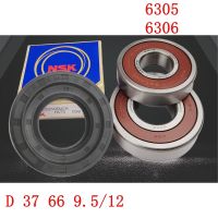 【hot】♤  drum washing machine seal（D37x76x9.5x12） bearings 2 PCs（6305 6306）Oil seal ring New accessories