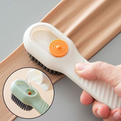 Sikat nilon multifungsi alat pembersih rumah tangga sikat sepatu bulu lembut Dispenser sabun dengan wadah pembersih