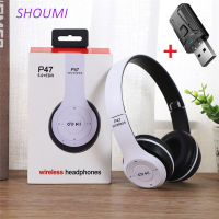 Wireless Headset Foldable Stereo Bass Bluetooth Headphones Kid Girl Helmet Gift,with Mic USB Bluetooth 5.0 Adaptor For Gaming