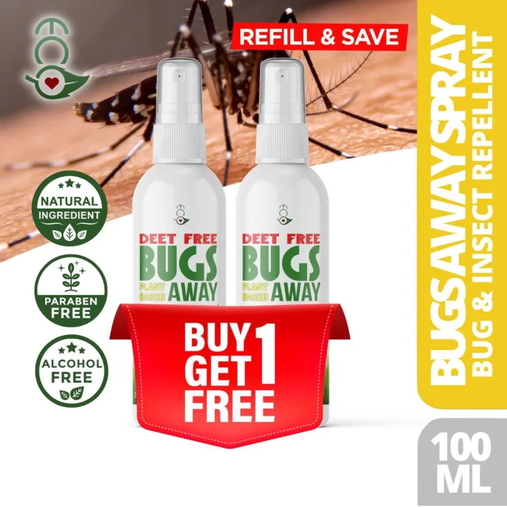 Buy 1 Take 1 Eco Bugs Away Citronella Spray Mosquito Insect Repellent Refillable Lazada Ph