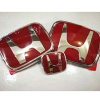 NEW Honda Car Emblem Red Logo City/Hrv/Jazz/CRV/civic/Brv(Front&amp;Rear&amp;Steering wheel) ting