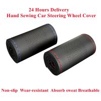 Car Steering Braid Cover 38cm Microfiber Leather Needles And Thread Soft Anti-Slip Interior Accessories