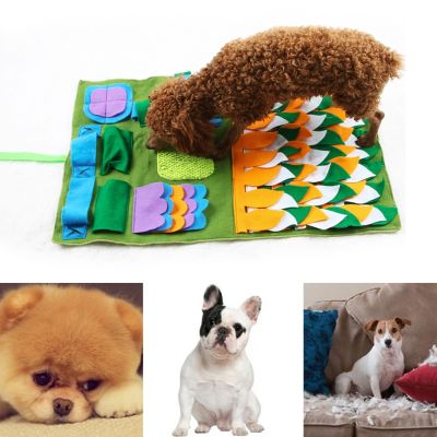 [pets baby] สัตว์เลี้ยงสุนัข Snuffle เสื่อสัตว์เลี้ยงดมกลิ่นการฝึกอบรมผ้าห่มแผ่นที่ถอดออกได้เสื่อสุนัขบรรเทาความเครียดช้าให้อาหาร PetPadToys