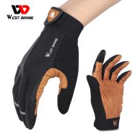 hotx【DT】 WEST BIKING Men Gloves Non-slip Cycling MTB Road Reflective Breathable Gym