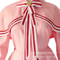 ชุดคอสเพลย์ Cardcaptor Sakura clothing magic wand role dress cos Girl cherry pink dress Wig