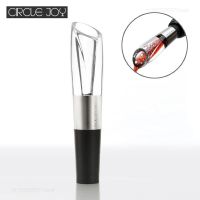 ki【Hot】Circle joy Stainless Steel Fast Wine Decanter Wine Pouring Tool Mini Portable Wine Filter Air Intake Bottle Pourer Aerator Bar