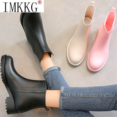 Rain Boots Rubber Boots For Women Soft Thick Wear-resistant Shoes Spring Autumn Pink Short Boots Waterproof Non-slip Water Shoes