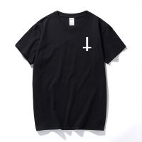 100% Cotton Comfortable Fit Men tshirts Satan Upside Down Cross Worship Satan Funny Interesting Tee for Men  KS3K