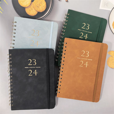 A5 PU Planner Full English Planner Task Manager Goal Setting Appointment Journal Agenda Book Weekly Planner