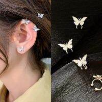 【 M-ZONE8】Butterfly รูปร่าง Earstuds Earclips เกาหลีใหม่เครื่องประดับแฟชั่นสำหรับผู้หญิงเครื่องประดับต่างหู