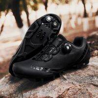 HOT ； ผู้ชายและผู้หญิงจักรยานเสือภูเขารองเท้าขี่จักรยานระบายอากาศ MTB Cleats Shoes