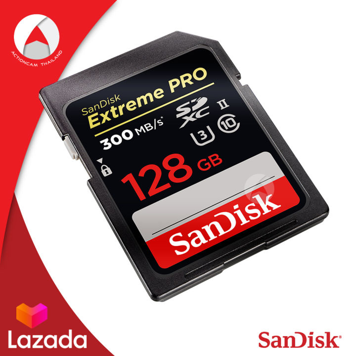 ผ่อน-0-sandisk-sd-card-extreme-pro-128gb-ผ่อนนานสูงสุด-6-เดือน-sdxc-uhs-ii-ความเร็ววิดีโอ-c10-u3-v30-speed-300mb-s-เขียน-260mb-s-sdsdxdk-128g-gn4in-memory-เมมโมรี่การ์ด-สำหรับ-กล้องถ