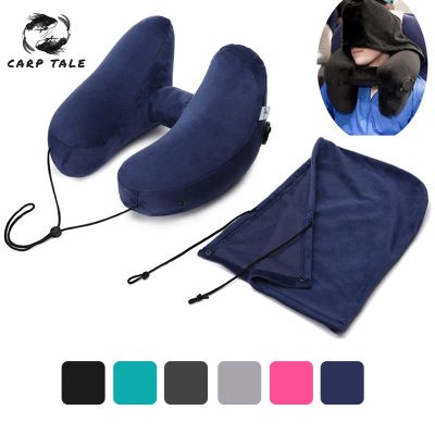 ♚ H Shape Inflatable Travel Pillow Folding Lightweight Nap Neck Pillow Car Seat Office Airplane Sleeping Cushion Pillow