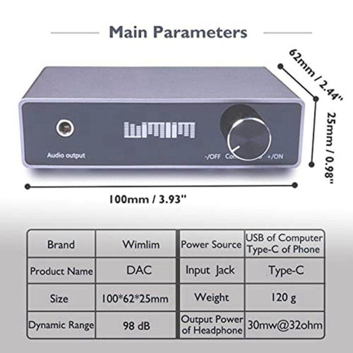 cod-usb-desktop-dac-mini-stereo-dac-พร้อมสาย-usb-type-c-ตัวแปลงเสียงดิจิตอลเป็นอนาล็อกสำหรับลำโพงที่ใช้งานบนเดสก์ท็อป