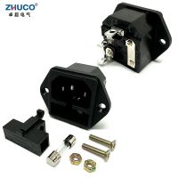 ❁ 1PC LZ-14-F1-3P 3 Pins Panel Mounted Plug Connector IEC320 C14 10A 250V AC Electrical Inlet Module Power Socket With 10A Fuse