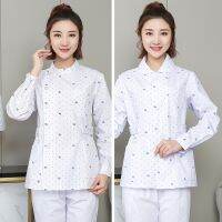 Floral-colored nurses clothing winter and summer long-sleeved long-sleeved dental clinic confinement nursing two-piece set